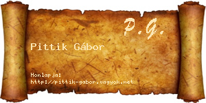 Pittik Gábor névjegykártya